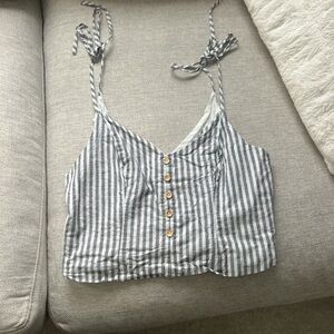 Hayden Gray Striped Button-Up Camisole